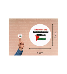 İngilizce Boykot Etiketi Boycotting Yuvarlak Mat Sticker 4 Cm (45 Adet)