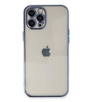 Pilelistore   iPhone 12 Pro Kılıf  Lensli Silikon - Açık Mavi