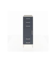 Kronos Dolap Tek Raflı 5 Çekmeceli Tek Kapaklı 44x59x134 Aytaşı-Antrasit