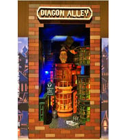 Wizard's Alley Harry Potter Booknook, Diagon Alley Kitap Köşesi, El Yapımı Kitap Tutucu (Çok Renkli)