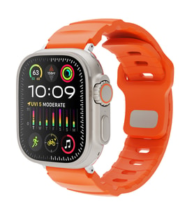 Apple Watch 7 41mm Uyumlu Zore KRD-143 Silikon Kordon (Turuncu)