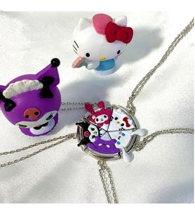5 Adet mıknatıslı Arkadaşlık Kolyesi, kuromy, melody, Cinnamoroll, hello kitty