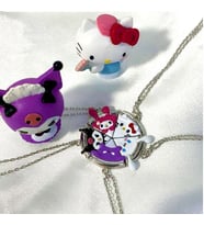 5 Adet mıknatıslı Arkadaşlık Kolyesi, kuromy, melody, Cinnamoroll, hello kitty