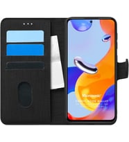 Xiaomi Redmi Note 11 Pro 5G için Kılıf Fabric Book Wallet Siyah [Redmi Note 11 Pro 5G ile Uyumlu Kılıf - Siyah]