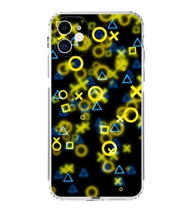 Apple iPhone 11 Uyumlu Kamera Korumalı Tıpalı KapakSemboller Tasarımlı Şeffaf Kılıf