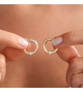 Altın Halka Küpe Özel Tasarım 1.7 Cm