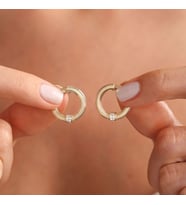Altın Halka Küpe Özel Tasarım 1.7 Cm