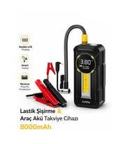 Auhma A8899 Akü Takviye Cihazı & Hava Kompresörü - 80000mAh Powerbank, 150 PSI, 1000A Peak, LED Fene
