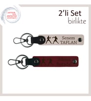 Stratejisiyle Dövüşenlere, Kişisel Yazılı Anahtarlık Seti, Stil ve Savaş Uyumlu Tasarım, Pudra-Bordo