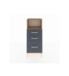 Arges Komodin Tek Raflı 3 Çekmeceli 44x30x106 Çam-Antrasit