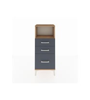Arges Komodin Tek Raflı 3 Çekmeceli 44x30x106 Çam-Antrasit