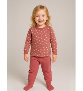 Kız Çocuk Çiçek Desenli Pamuklu Yumuşak Dokulu Pijama Takımı
