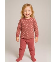Kız Çocuk Çiçek Desenli Pamuklu Yumuşak Dokulu Pijama Takımı (Gül Kurusu)
