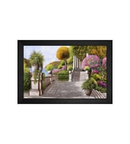 Manzara Temalı Kanvas Tablo 80 x 110 cm Siyah Çerçeve