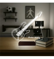 Luvivia Elektro Gitar Gitarist Kişiye Özel 3D Lamba - Masa Gece Lambası