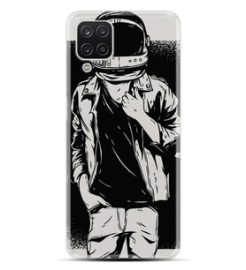 Kılıfland Samsung Galaxy A12 Kılıf Silikon Resimli Kapak Astronaut Rock Stok 264