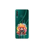 Huawei Y6P ile Uyumlu Splash Tilki Tasarımlı Şeffaf Silikon Kılıf