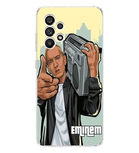 Samsung Galaxy A72 Uyumlu Eminem Tasarımlı Şeffaf Telefon Kılıfı