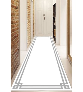 Dijital Baskılı Kaymaz Taban Yıkanabilir Modern Yolluk Ve Koridor Halısı NDU-HT-430 (Gri)