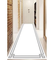 Dijital Baskılı Kaymaz Taban Yıkanabilir Modern Yolluk Ve Koridor Halısı NDU-HT-430 (Gri)