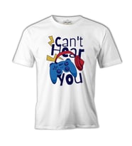Game Joystick Can't Hear You Beyaz Erkek Tshirt