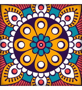 Destina Ahşap Mandala Boyama Seti- Ahşap Boyama- Model 191 - 23cm*23cm