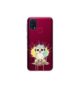 Samsung Galaxy M31 ile Uyumlu Splash Mirket Tasarımlı Şeffaf Silikon Kılıf