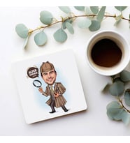 Kişiye Özel Dedektif Erkek Karikatürlü Bardak Altlığı