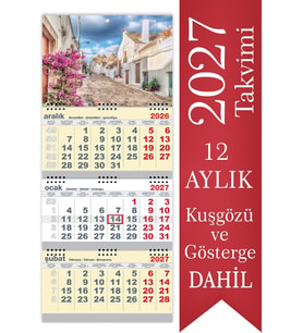 Büyük Boy Gemici Takvimi Denizci Duvar Takvimi Sarı Renk 33x77,5 cm