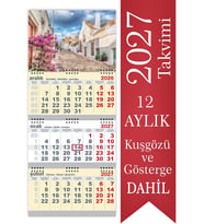 Büyük Boy Gemici Takvimi Denizci Duvar Takvimi Sarı Renk 33x77,5 cm
