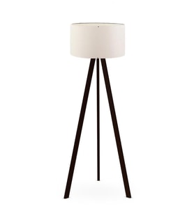 Art Tripod Ahşap Ayaklı Lambader Köşe Lambası Krem UPVC