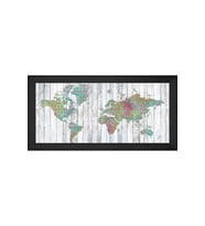 Harita Temalı Kanvas Tablo 50 x 70 cm Siyah Çerçeve