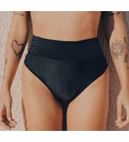 Aykidsclup Regl Dönemine Özel Konforlu Pedkini Mayo Altı Süper Emici Yüksek Bel Bikini Altı Siyah Regl Mayosu 1955