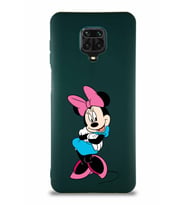 Xiaomi Redmi Note 9S Soft Premier Kapak Minnie Mouse-D Tasarımlı Silikon Kılıf - Yeşil (Şeffaf)