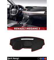 Renault Megane 3 3d Torpido Koruma Kılıfı - Ön Göğüs Kaplama - Kırmızı Şerit