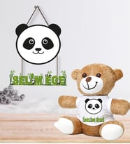 Kişiye Özel Bebek Kapı Süsü ve Peluş Ayıcık Seti – Baby Shower / Hastane Odası