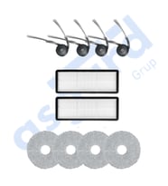 Roborock Qrevo Curv Uyumlu 4 Yan Fırça 2 Filtre 4 Mop PKT-iasgf0000613