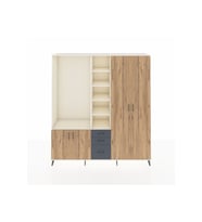 Hyperion Dolap 13 Raflı 3 Çekmeceli 4 Kapaklı 220x44x243 Aytaşı-Çam/Antrasit
