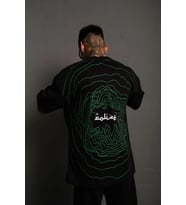 Erkek Kısa Kol Yazlık Tişört Bisiklet Yaka Baskılı Oversize T-Shirt - Siyah