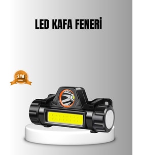 Şarjlı LED Kafa Feneri – Çift Fonksiyonlu, 200LM Işık Gücü, IP44 Suya Dayanıklı
