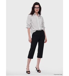 LCW Comfort Siyah Beli Lastikli Kadın Kapri
