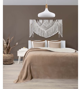 Koza Home Twin Soft Pamuklu Tek Kişilik Battaniye Kahve Krem 150 x 200 5006A