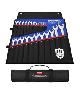 WORKPRO WP202504 6-32mm 23 Parça CR-V Profesyonel Kombine Anahtar Takımı + Bez Taşıma Kılıfı