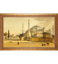 Çerçeveli Paspartulu Manzara Tablo bm1575 (Gold)