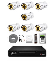 UPTECH Full HD 7 Kameralı Gece Renkli Görüş Su Geçirmez Güvenlik Kamera Seti 250 GB HDD 2239