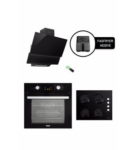 LUXELL OPALL15 PROG. SİYAH ANKASTRE SET / FASFRYER HEDİYELİ