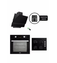 LUXELL OPALL15 PROG. SİYAH ANKASTRE SET / FASFRYER HEDİYELİ