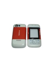 Nokia 5200 Kapak Nokia 5200 uyumlu Kırmızı Beyaz Renk Ön Kapak Arka Kapak Tuş Takımı