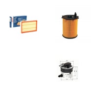 Bosch Filtre Bakım Seti Volvo S40 II 1.6 D 109 Beygir Dizel 2004-2007 Hava + Yağ f. + Yakıt Filtre Bosch