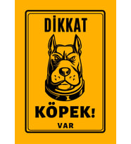 Dikkat Köpek Var Uyarı İkaz Levhası ( PVC Kaplama ) 21 cm x 30 cm